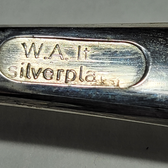 W.A. Silver Plated Spork & Spoon Serving Set Made in Italy 9” Salad, - Picture 9 of 12